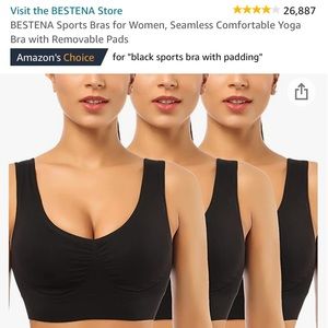 3PACK  BESTENA Sports Bras for Women, Yoga Bra with Removable Pads